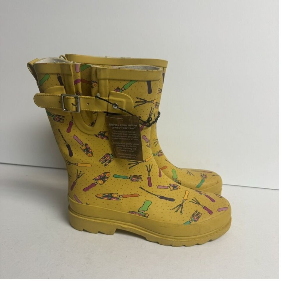 Western Chief Womens Mid Waterproof Boot Yellow Size Size 7 M